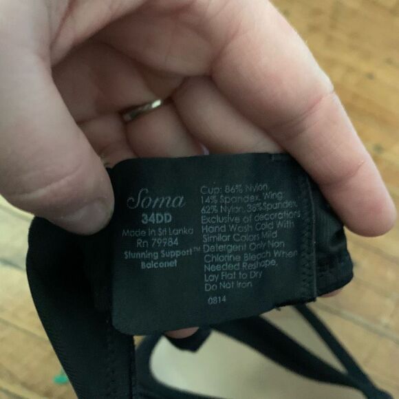 Soma black 34DD lace Stunning Support Balconette bra - Picture 3 of 3